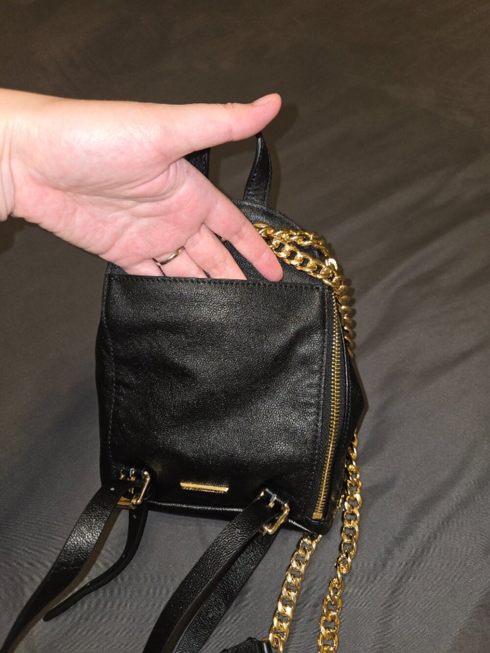 Rebecca Minkoff Julian Small Backpack Mini Purse Handbag Shoulder Bag Chain - Picture 15 of 16